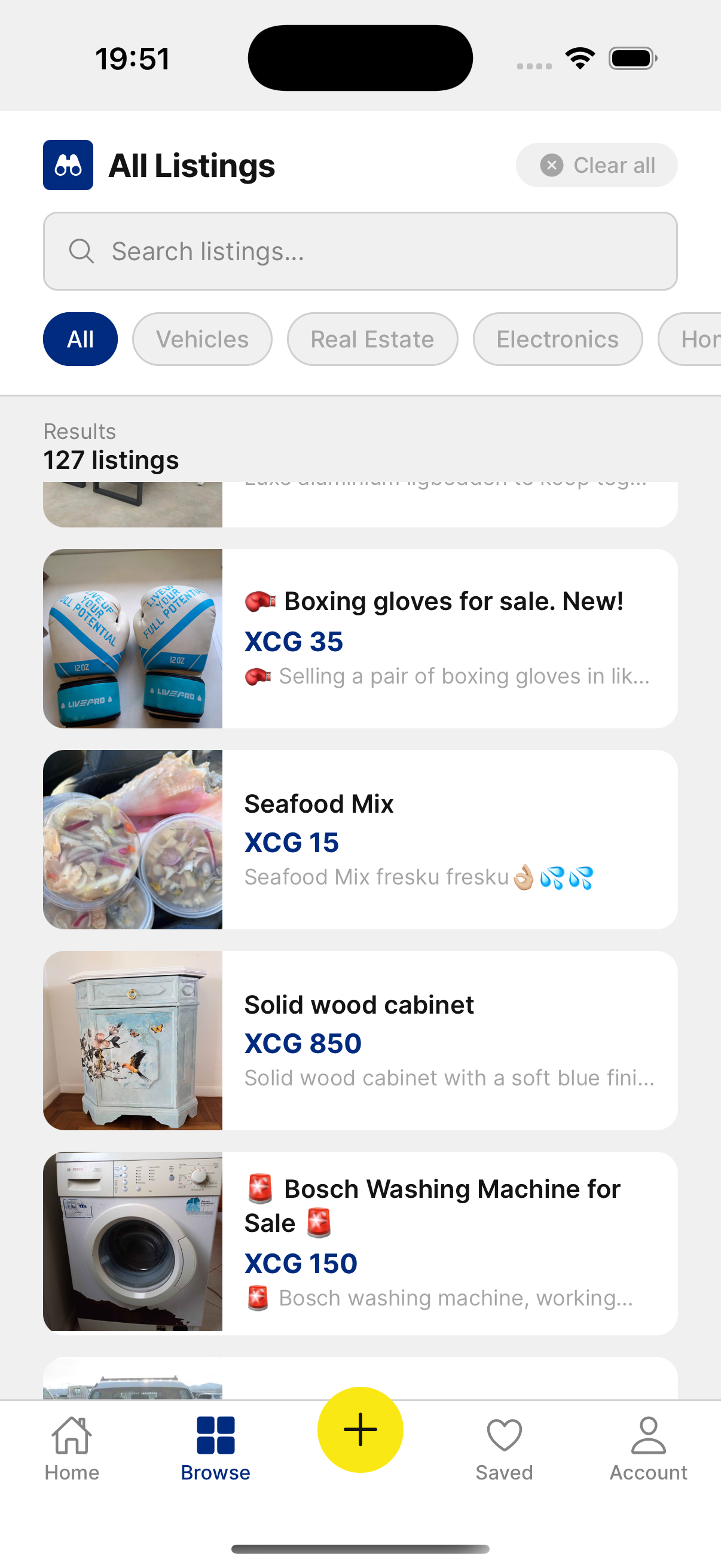 Browse — search and filter listings